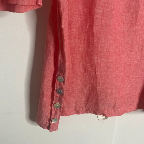 (2) Tahari linen tunic tops blouse 3X blue/peach women's NEW - Picture 8 of 16